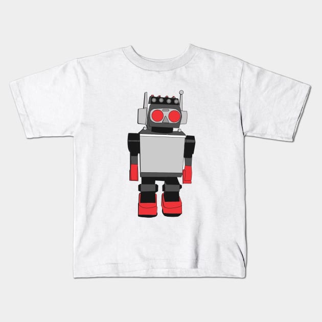 Vintage Robot Painting Kids T-Shirt by Bollocks